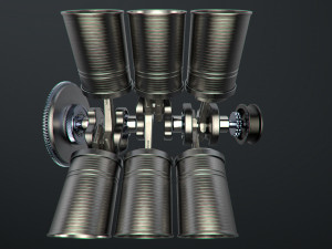 v6 engine working animated 3D मॉडल