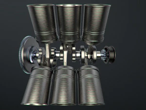 v6 engine working animated 3D Model
