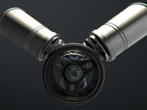 v6 engine working animated 3D Model