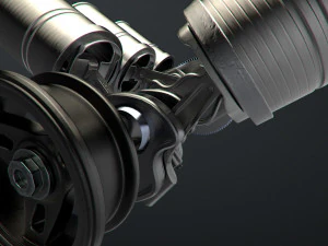 v6 engine working animated 3D Model