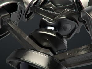 v6 engine working animated 3D मॉडल