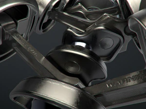 v6 engine working animated 3D Model