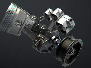 v6 engine working animated 3D मॉडल
