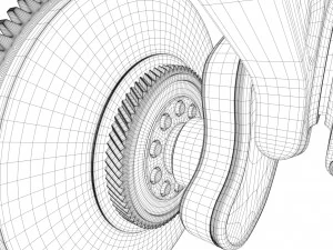 v6 engine working animated 3D Model
