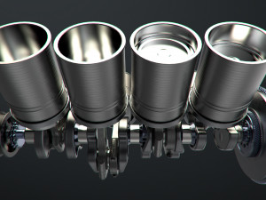 v8 engine working animated Modèle 3D