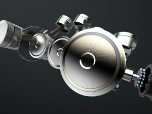 v8 engine working animated Modèle 3D