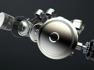 v8 engine working animated 3D Model