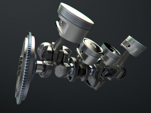 v8 engine working animated Modèle 3D