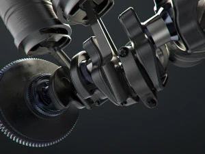 v8 engine working animated 3D Model