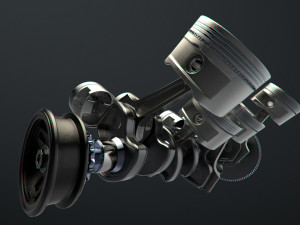 v8 engine working animated Modèle 3D