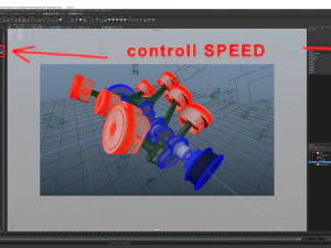 v8 engine working animated 3D Model