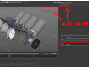 v8 engine working animated 3D Model