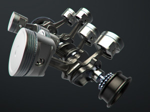 v8 engine working animated Modèle 3D
