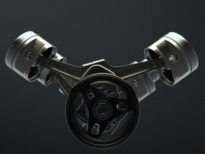 v8 engine working animated Modèle 3D