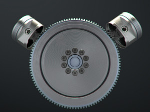 v8 engine working animated Modèle 3D