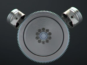 v8 engine working animated 3D Model