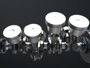 v8 engine working animated Modèle 3D