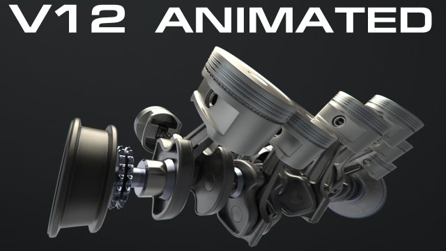 v12 engine working animated 3Dモデル .c4d .max .obj .3ds .fbx .stl .blend 