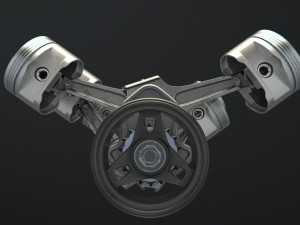 v12 engine working animated 3Dモデル