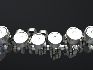 v12 engine working animated 3Dモデル
