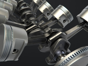 v12 engine working animated 3Dモデル