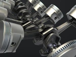 v12 engine working animated 3D Model