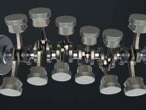v12 engine working animated 3Dモデル