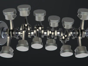 v12 engine working animated 3D Model