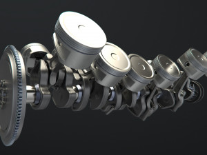 v12 engine working animated 3Dモデル