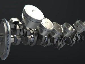 v12 engine working animated 3D Model