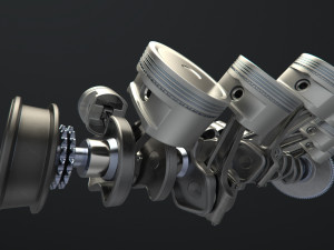 v12 engine working animated 3Dモデル