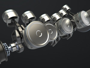 v12 engine working animated 3Dモデル