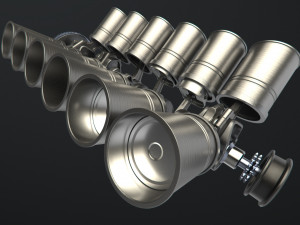 v12 engine working animated 3Dモデル