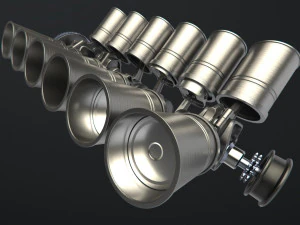 v12 engine working animated 3D Model