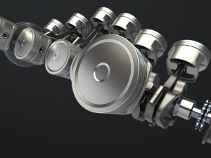 v12 engine working animated 3Dモデル