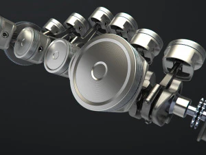 v12 engine working animated 3D Model