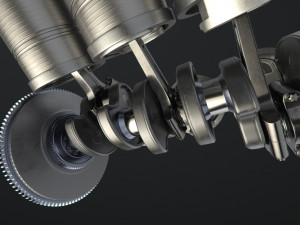 v12 engine working animated 3Dモデル