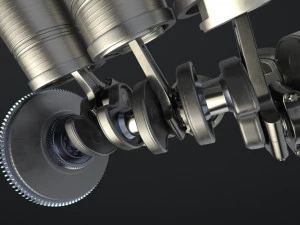 v12 engine working animated 3D Model