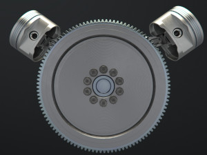 v12 engine working animated 3Dモデル