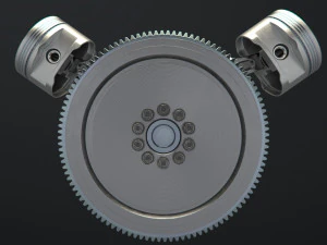 v12 engine working animated 3D Model