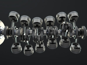 v12 engine working animated 3Dモデル