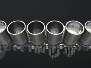 v12 engine working animated 3D Model