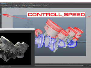 v12 engine working animated 3D Model