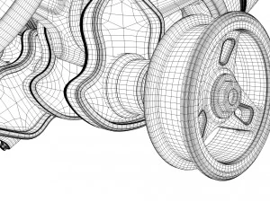 v12 engine working animated 3D Model