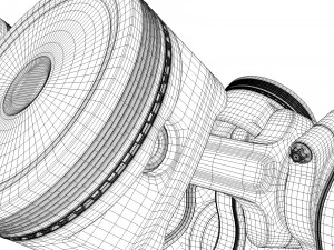 v12 engine working animated 3D Model