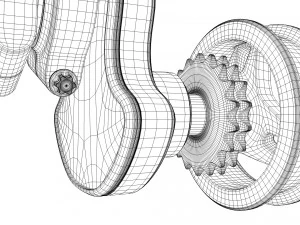 v12 engine working animated 3D Model
