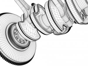 v12 engine working animated 3D Model