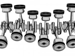 v12 engine working animated 3Dモデル