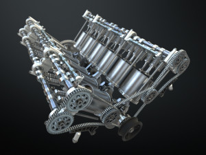 v12 engine working animated 3Dモデル