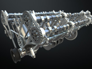 v12 engine working animated 3Dモデル
